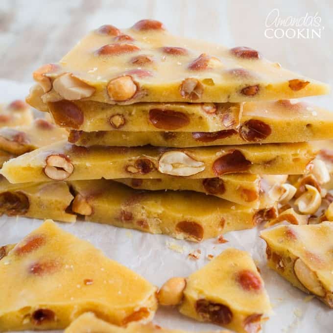 stack of peanut brittle