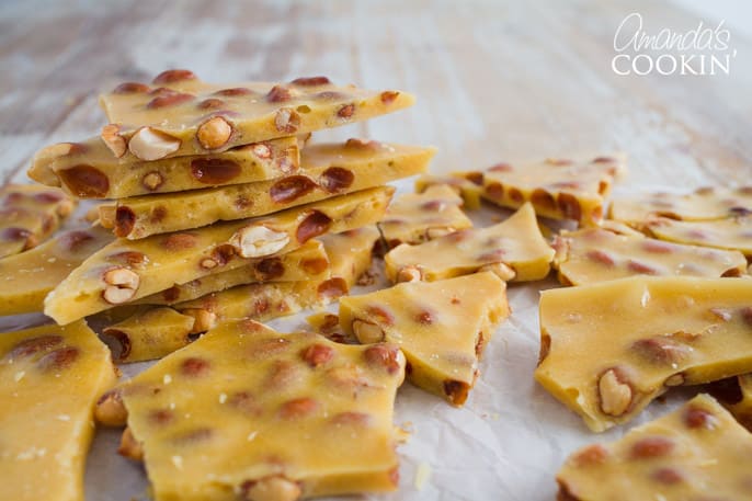 Homemade peanut brittle