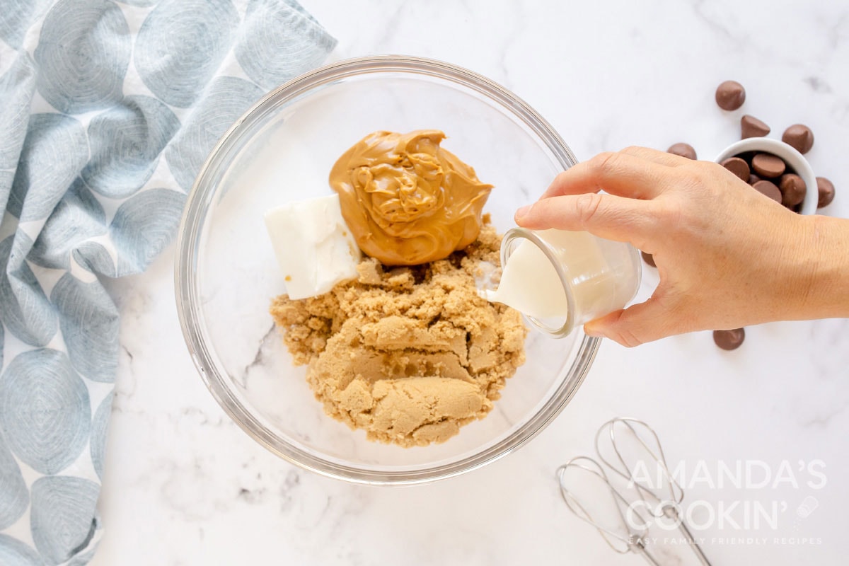 combining ingredients in bowl