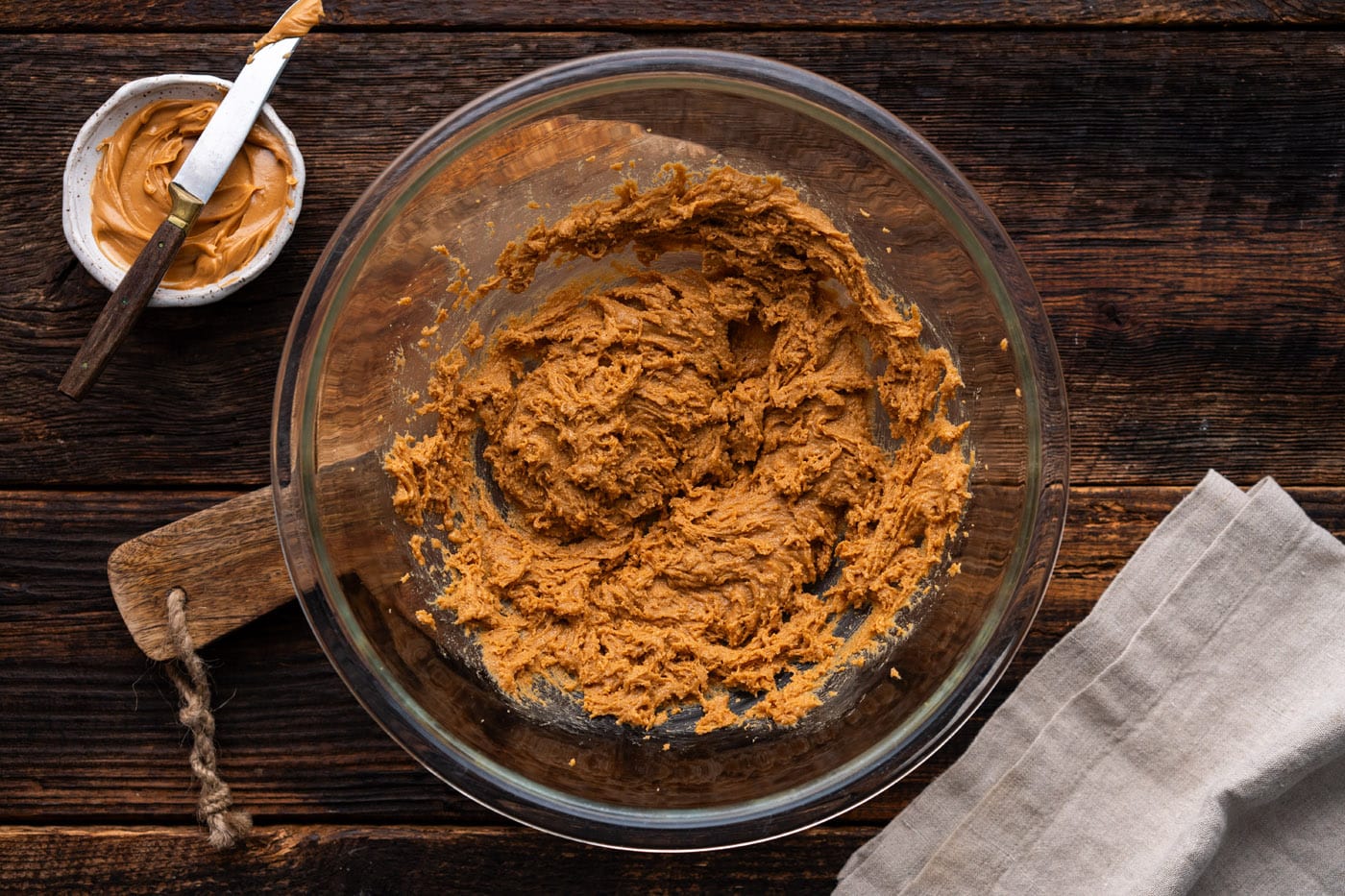 peanut butter sugar mixture in a bowl