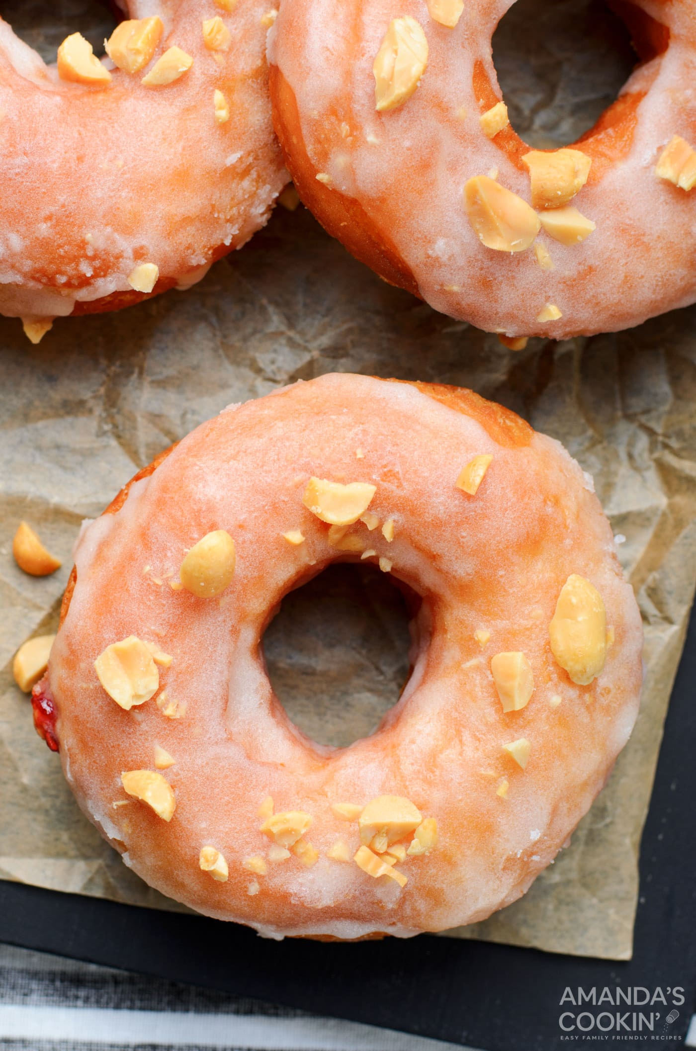 overhead view of donut