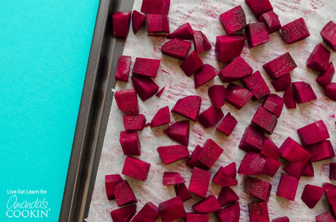 beets on baking sheet