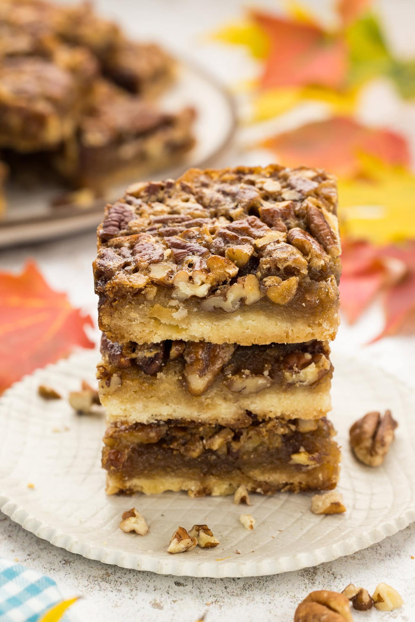 Stack of three Pecan Pie Bars
