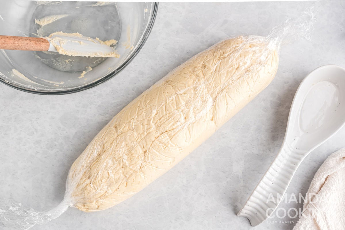 cookie dough wrapped in plastic