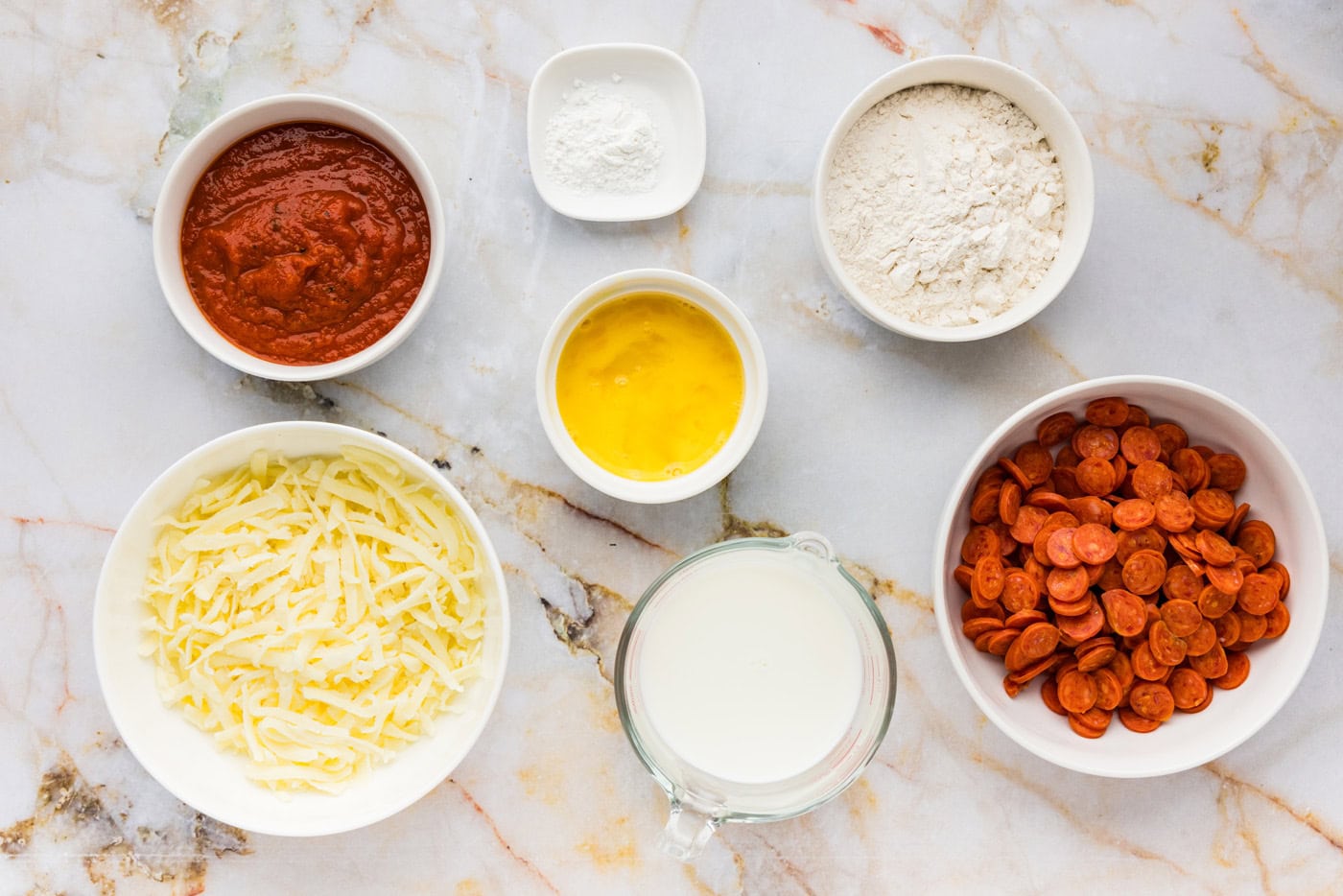 ingredients for Pepperoni Pizza Puffs