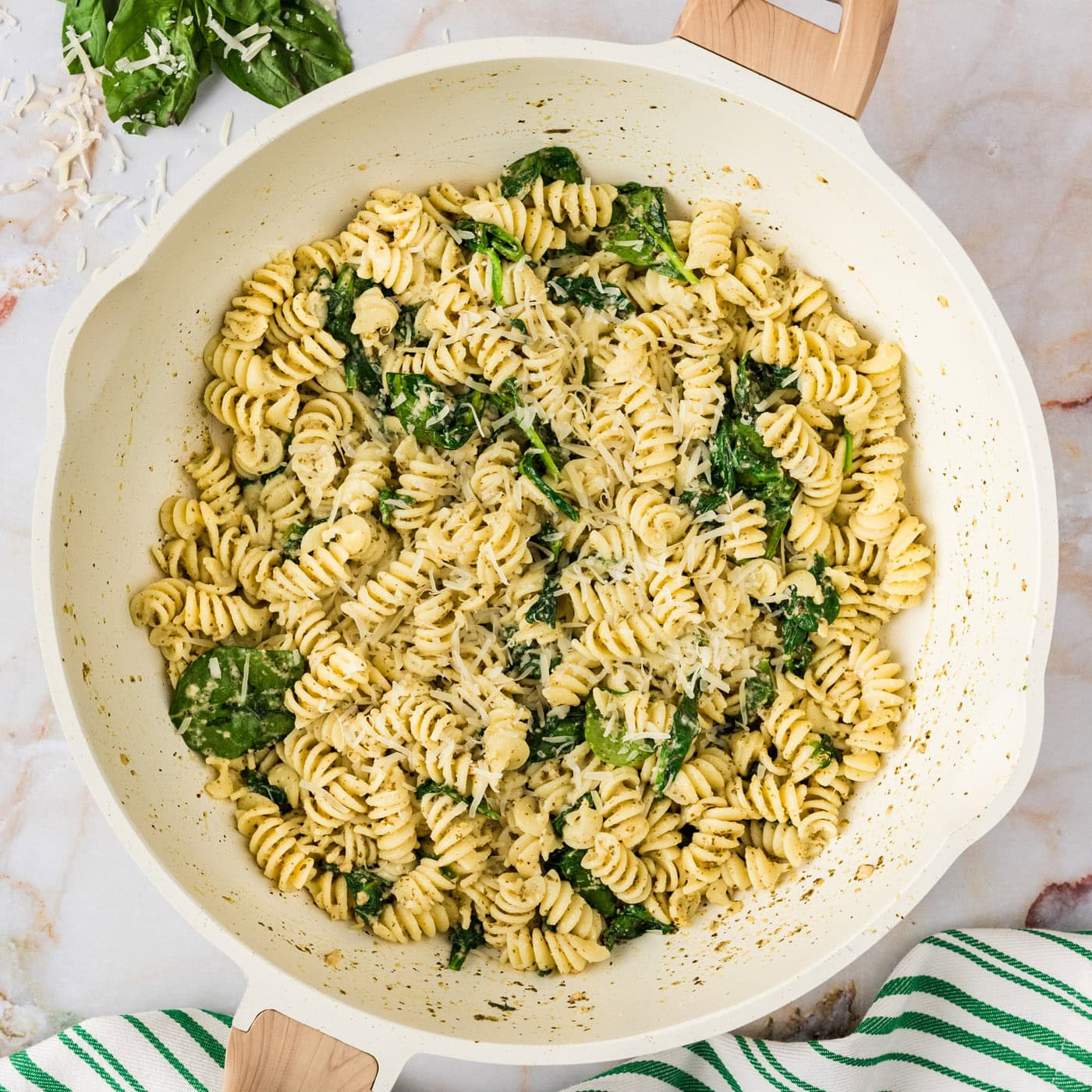 Skillet of Pesto Pasta