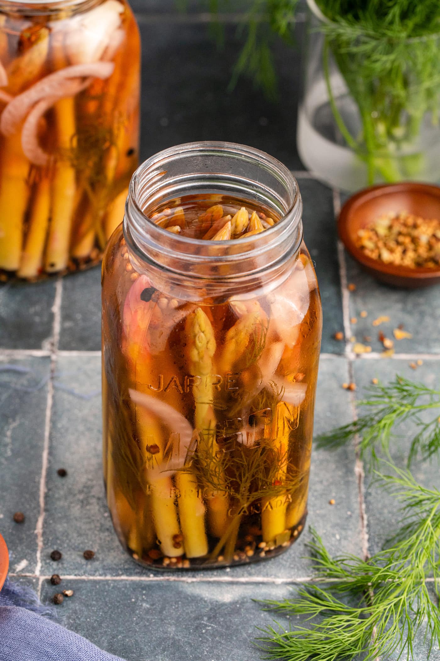 Two jars of Pickled Asparagus