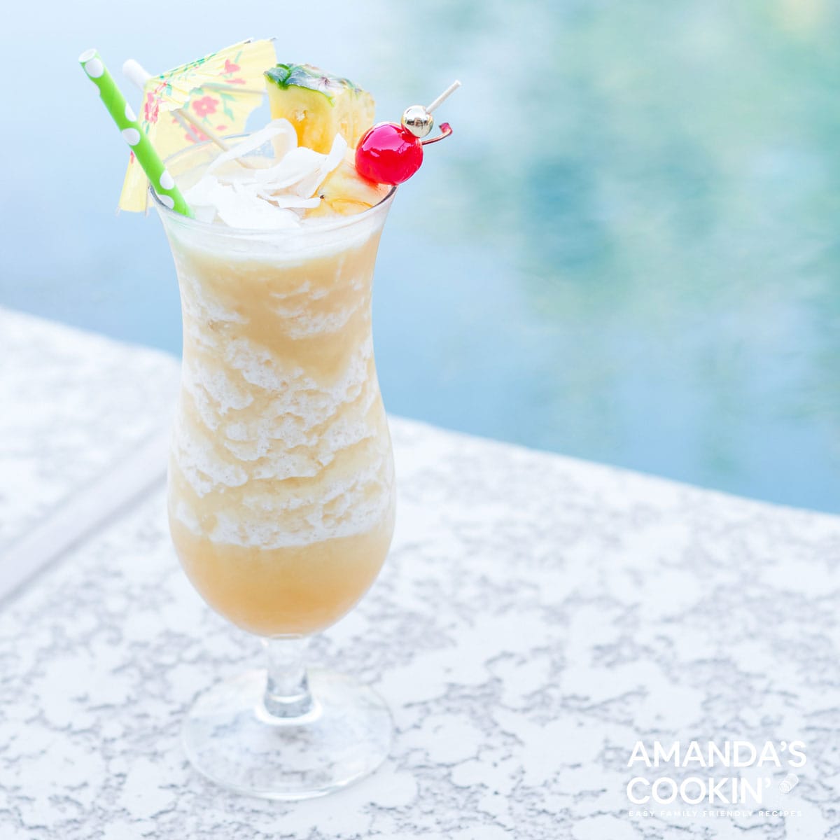 frozen pina colada poolside