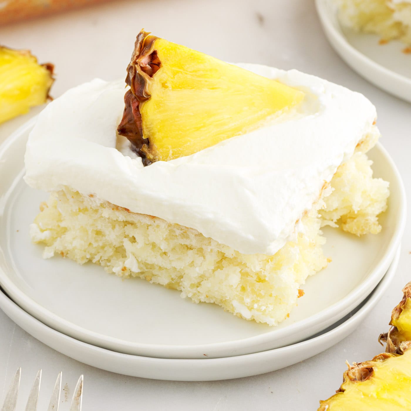 Piece of Pineapple Angel Food Cake