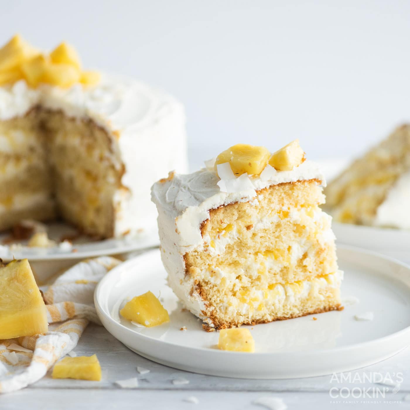 slice of pineapple cake