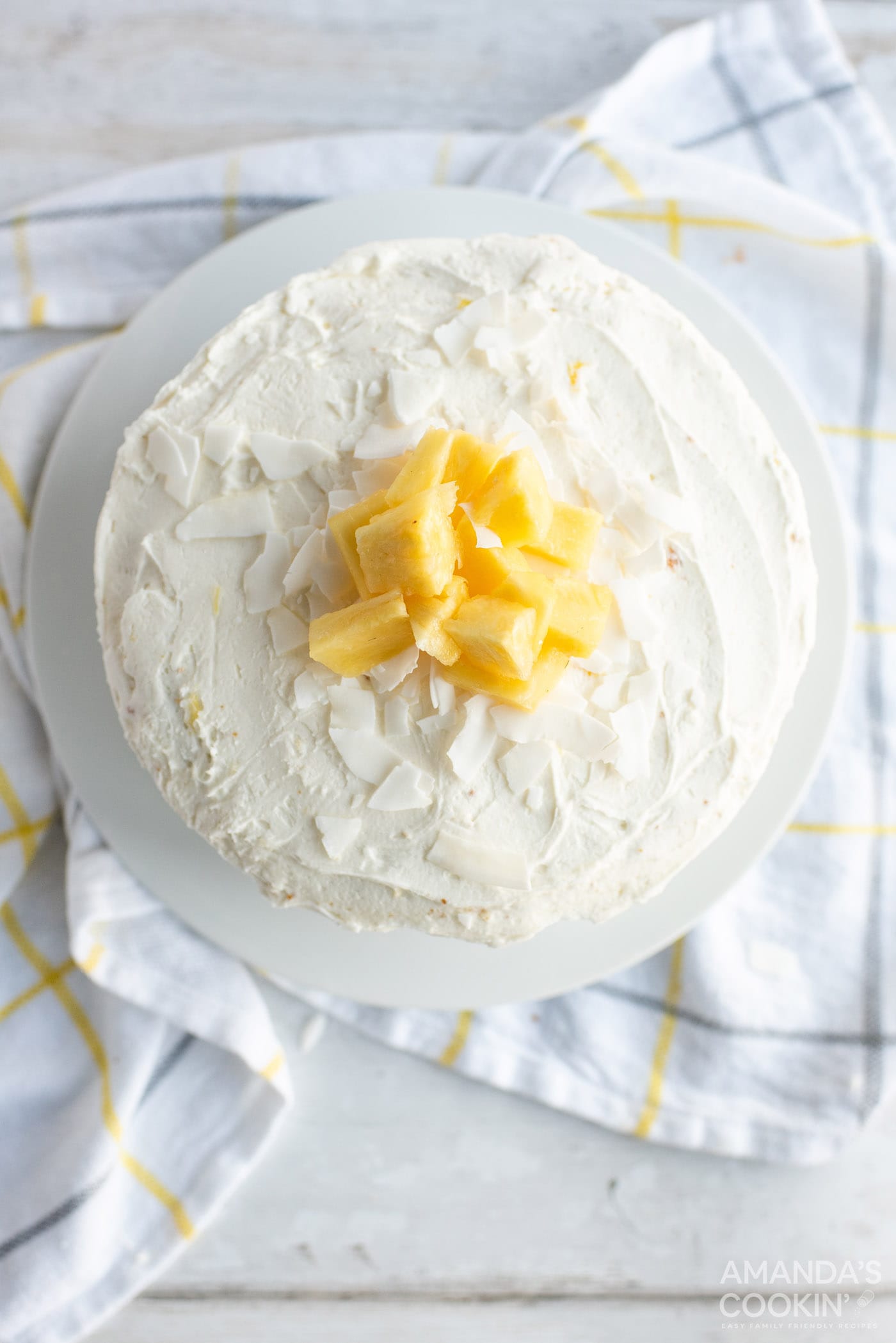 over head view of Pineapple Cake