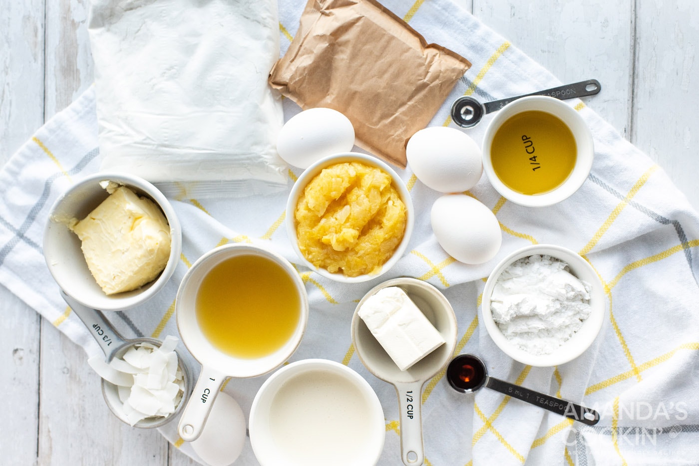 ingredients to make Pineapple Cake