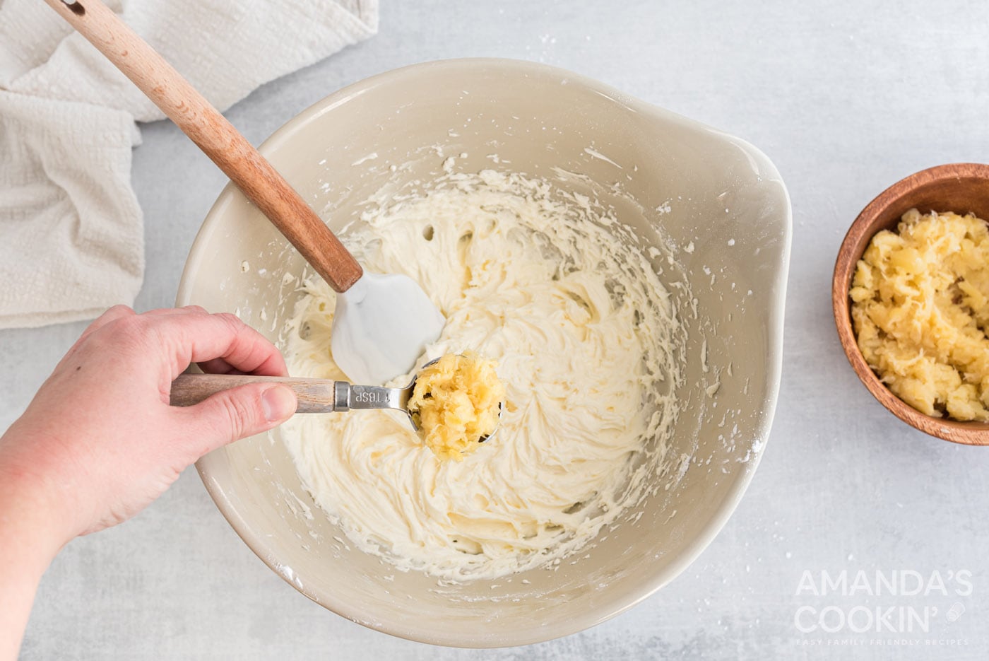adding a tablespoon of pineapple