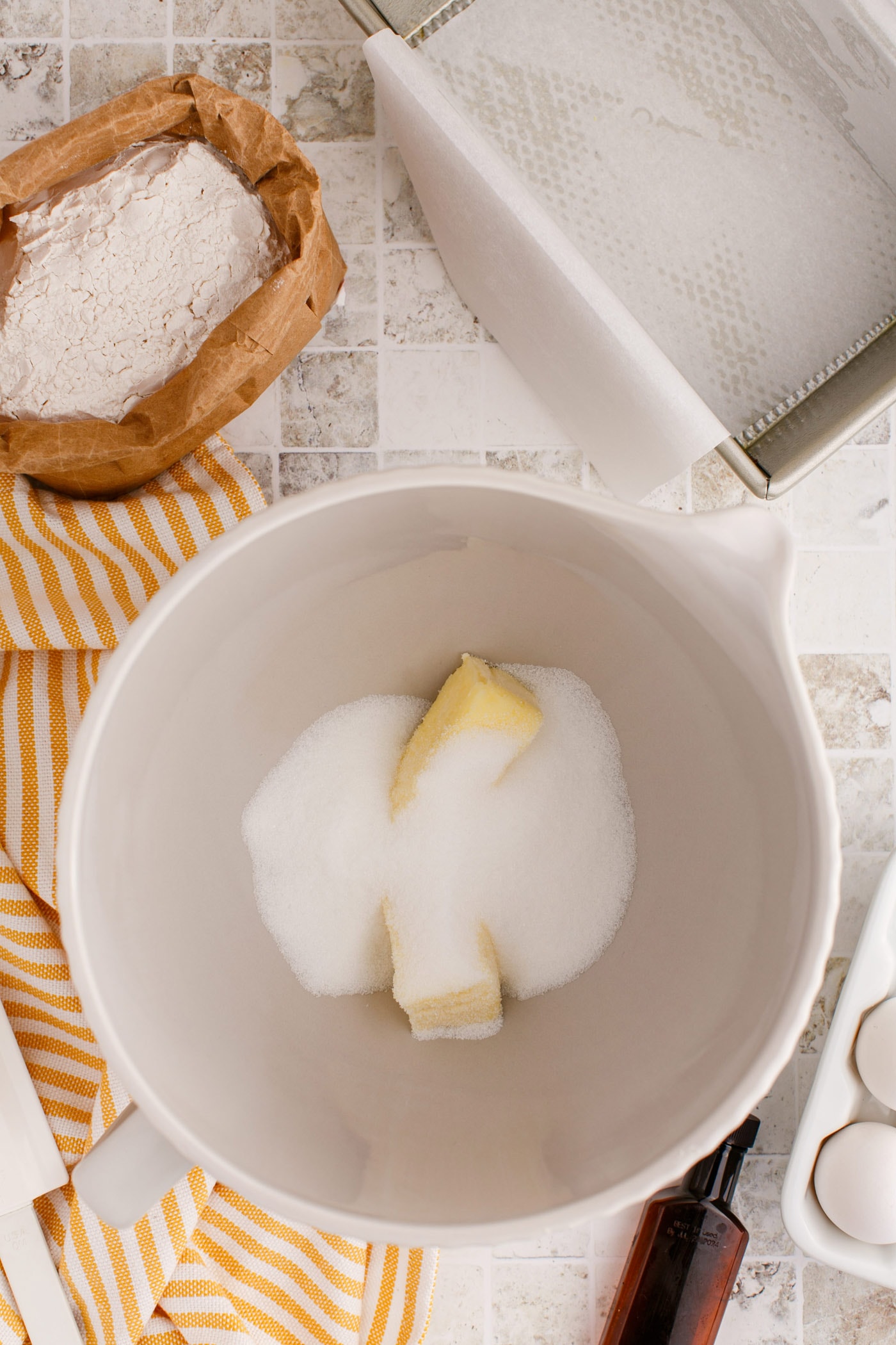 butter and sugar in a bowl