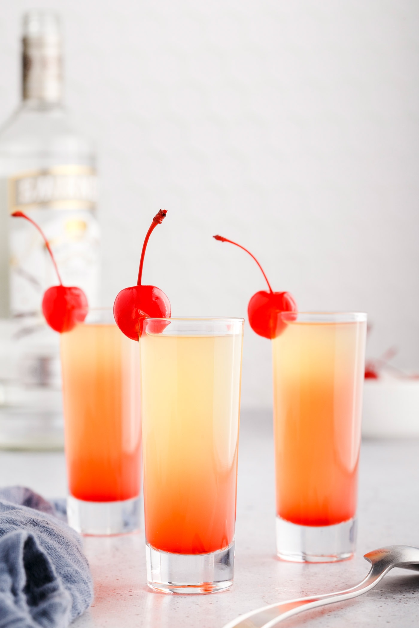 3 Pineapple Upside Down Cake Shots