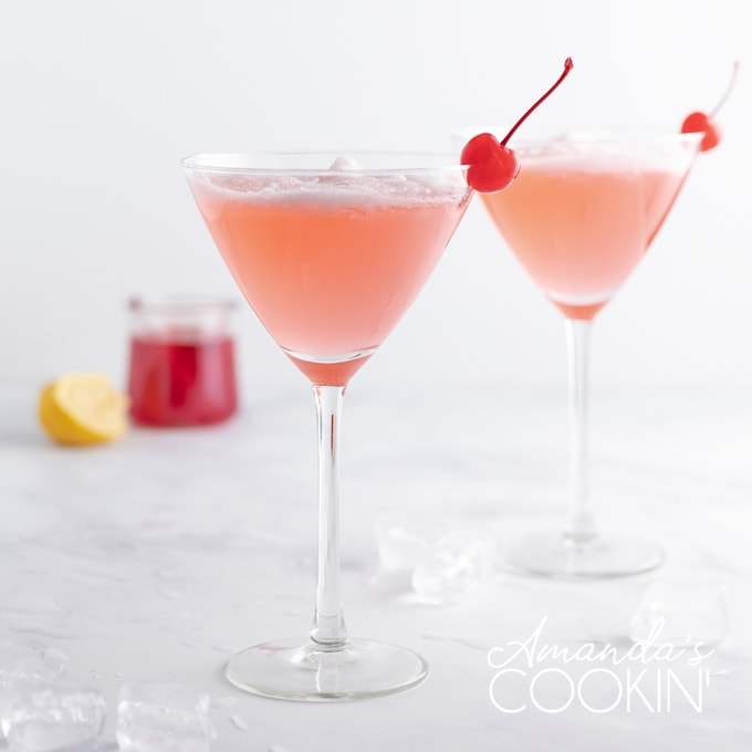 two pink lady drinks