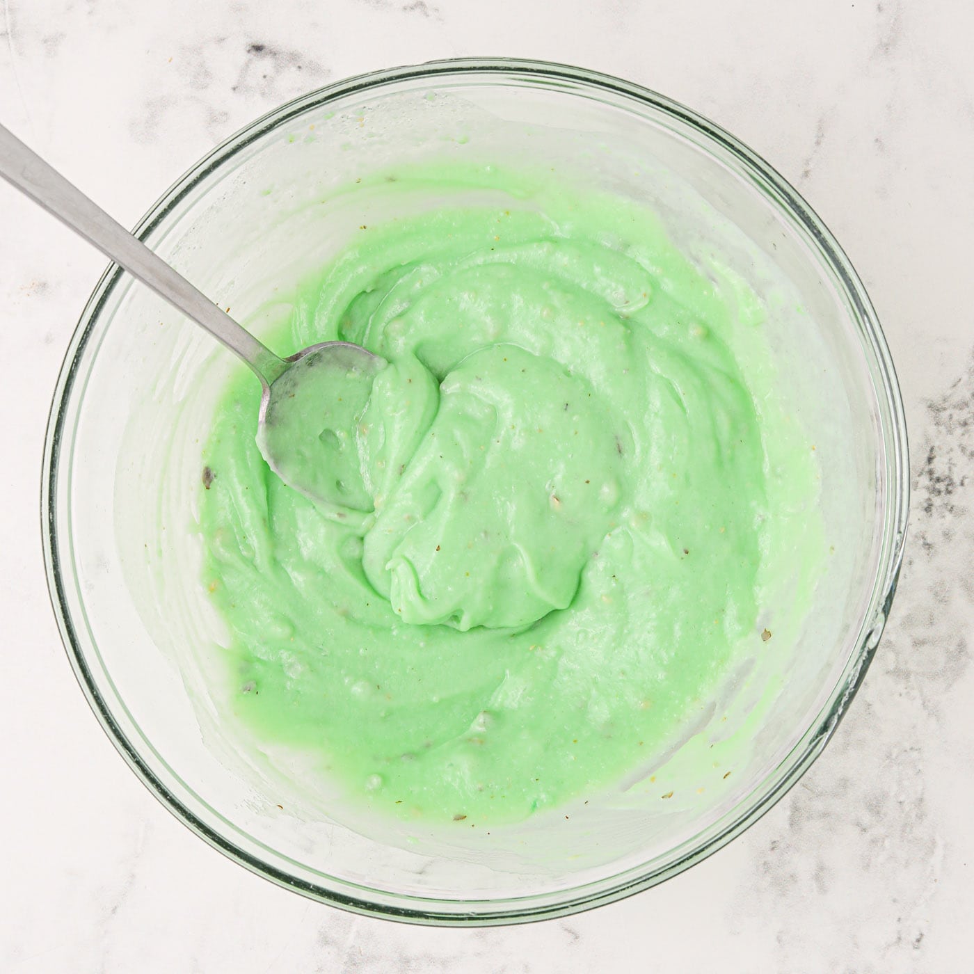 instant pistachio pudding mix in a bowl