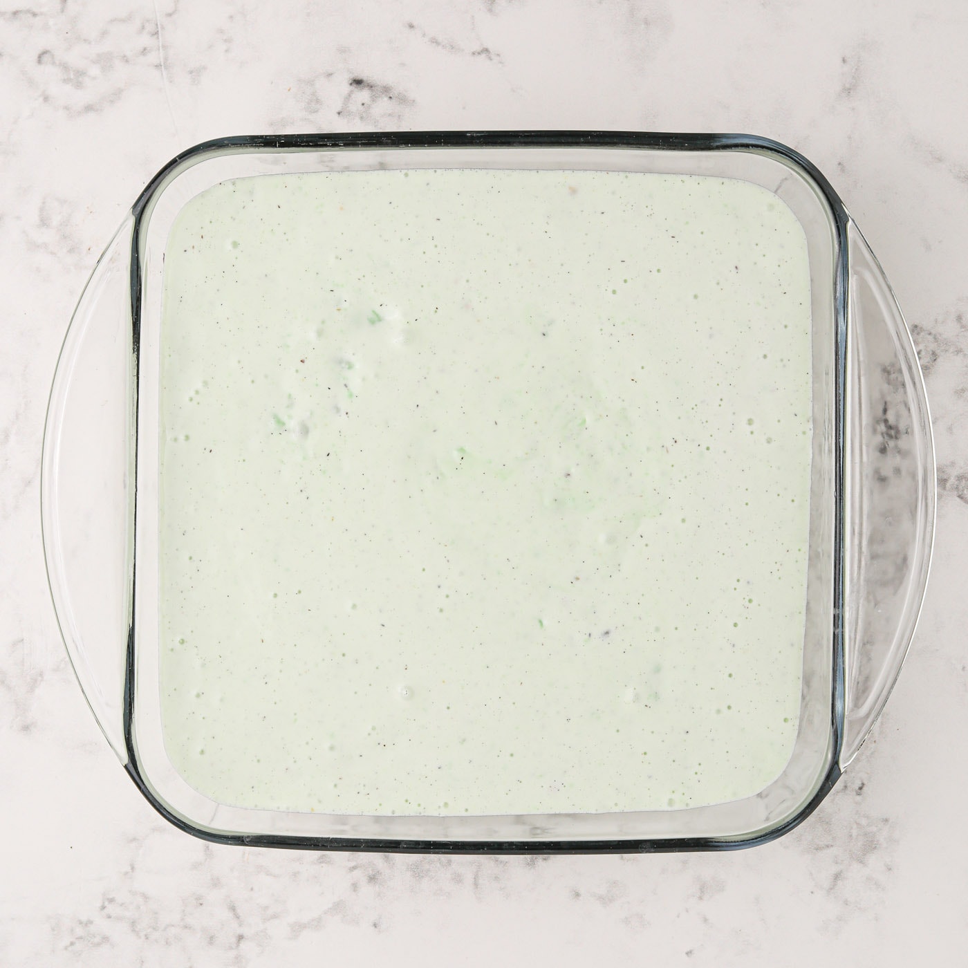 pistachio ice cream mix in a dish