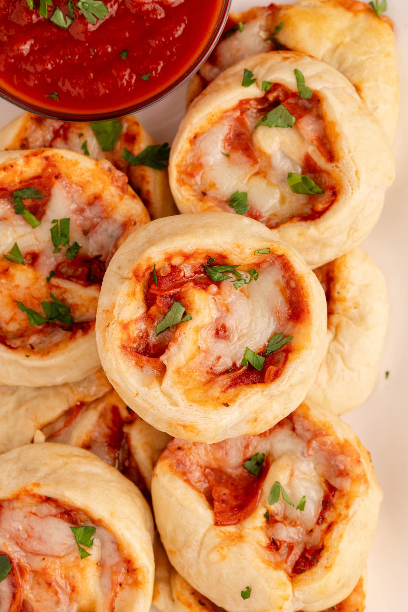 Close up photo of Pizza Pinwheels