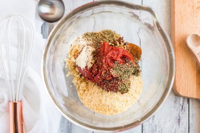 bowl with sauce ingredients