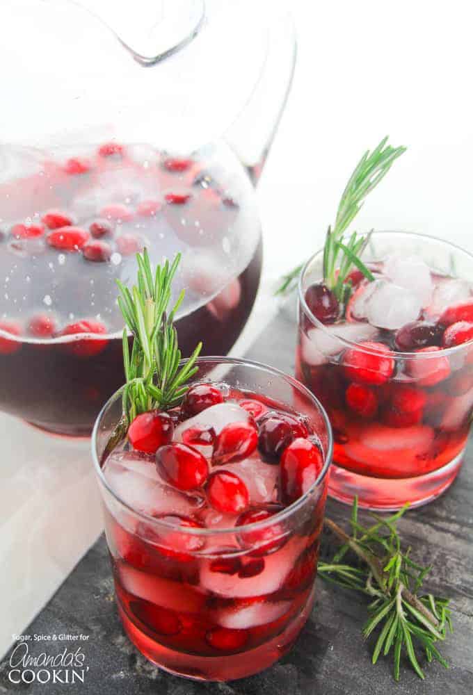 glasses of holiday punch