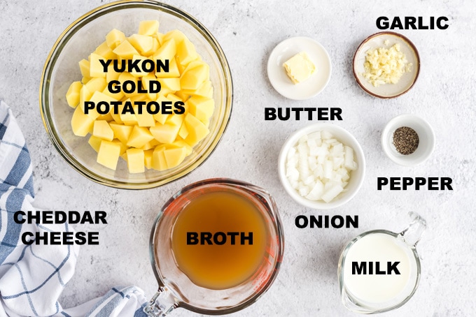 ingredients for potato cheese soup