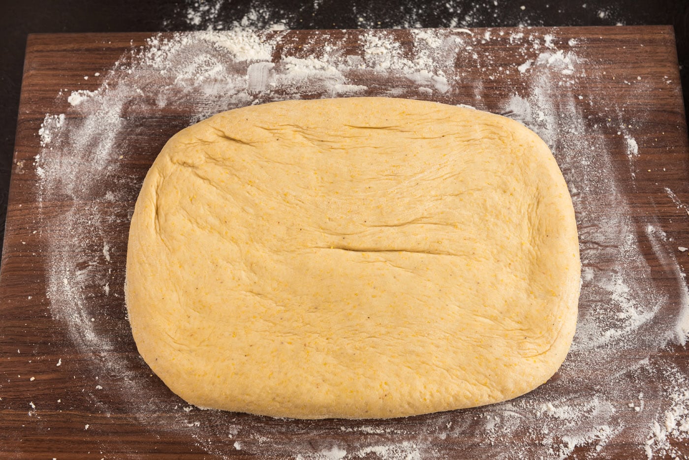 dough rolled into a rectangle