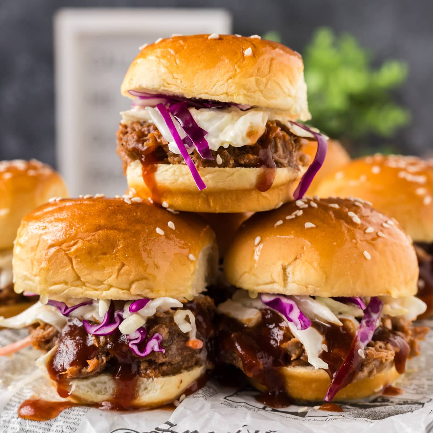 Stack of Pulled Pork Sliders