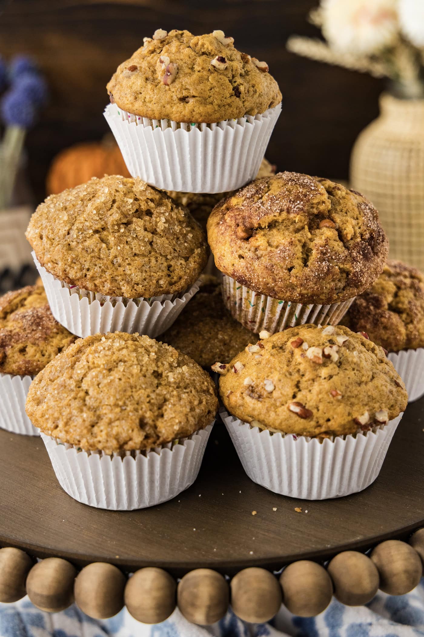 Pile of Pumpkin Banana Muffins