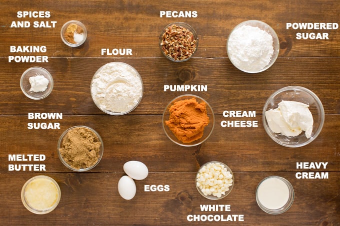ingredients to make pumpkin cake