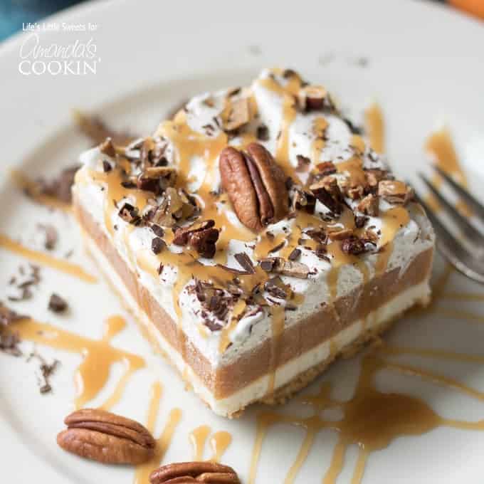 piece of pumpkin lasagna on a plate