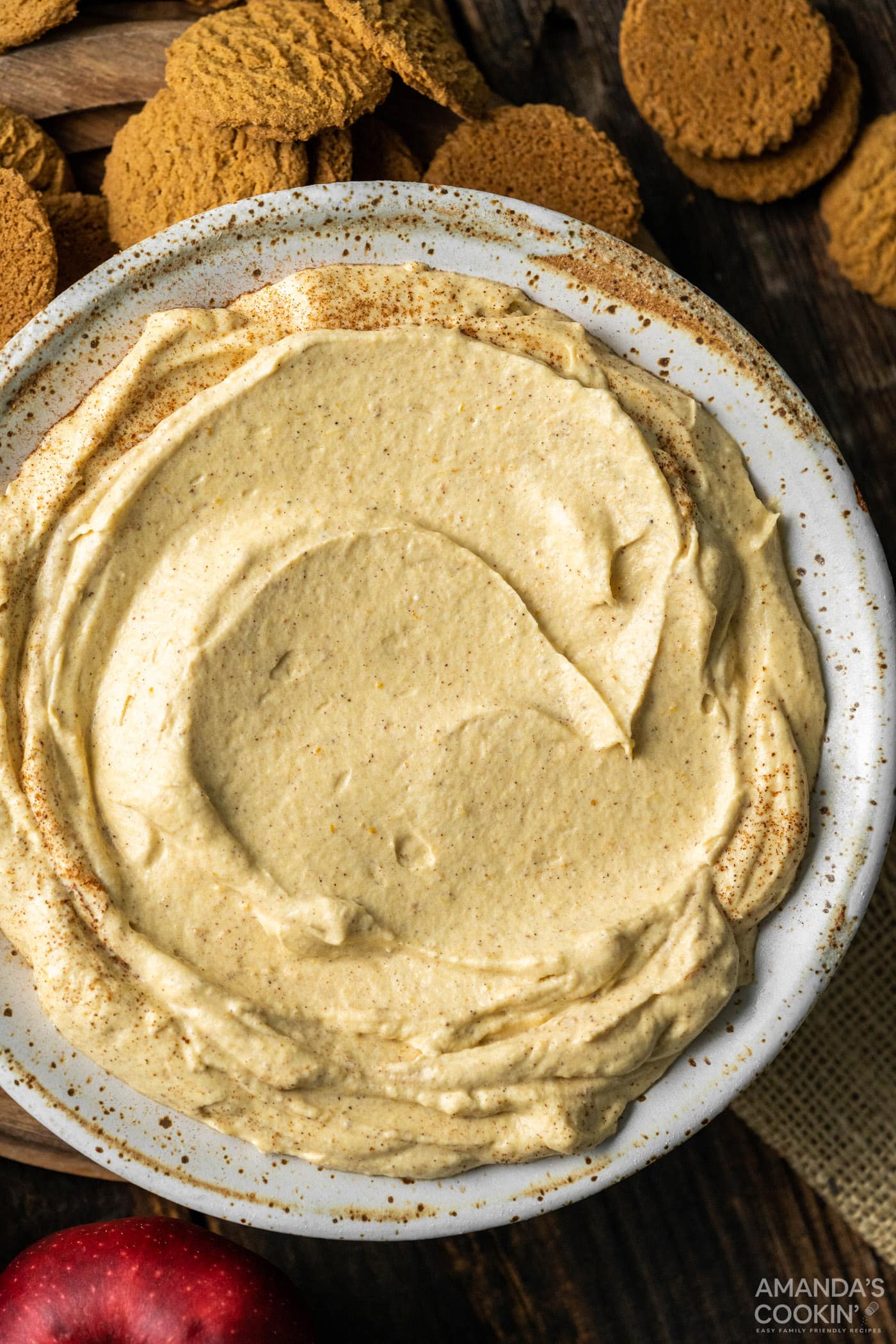 overhead view of Pumpkin Pie Dip