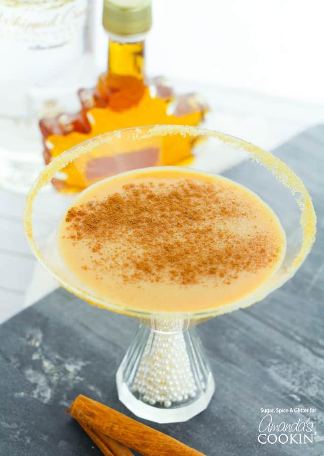 Pumpkin Pie martini wish pumpkin spice and maple syrup.