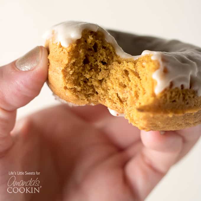 Pumpkin spice donuts with maple glaze