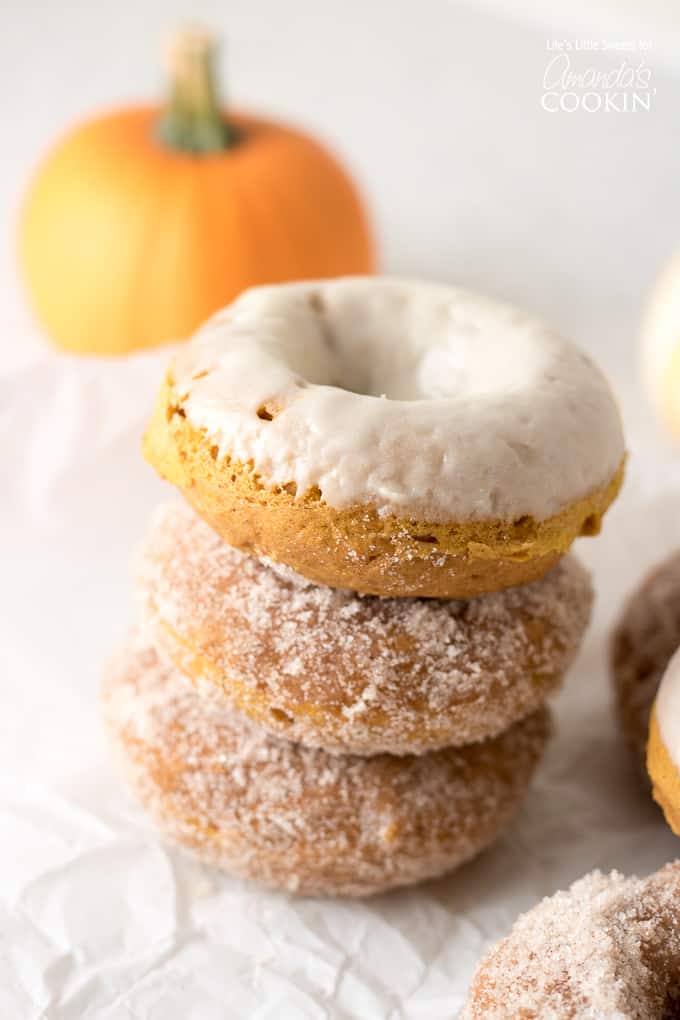 Pumpkin Spice Donuts stacked