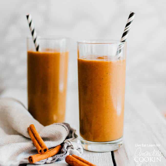 smoothie in a glass with a straw