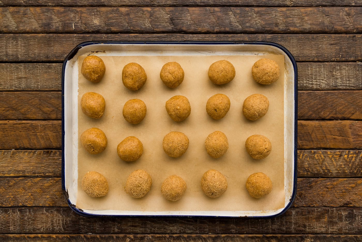 Pumpkin Truffles rolled and plced on tray