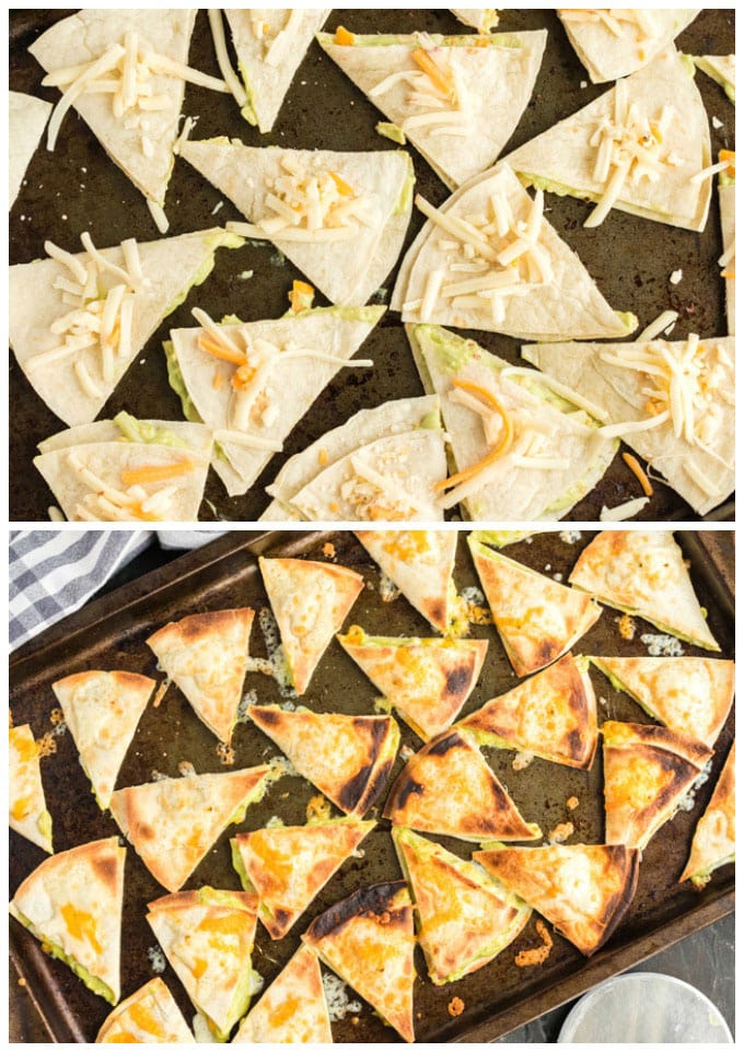 before and after baking quesados