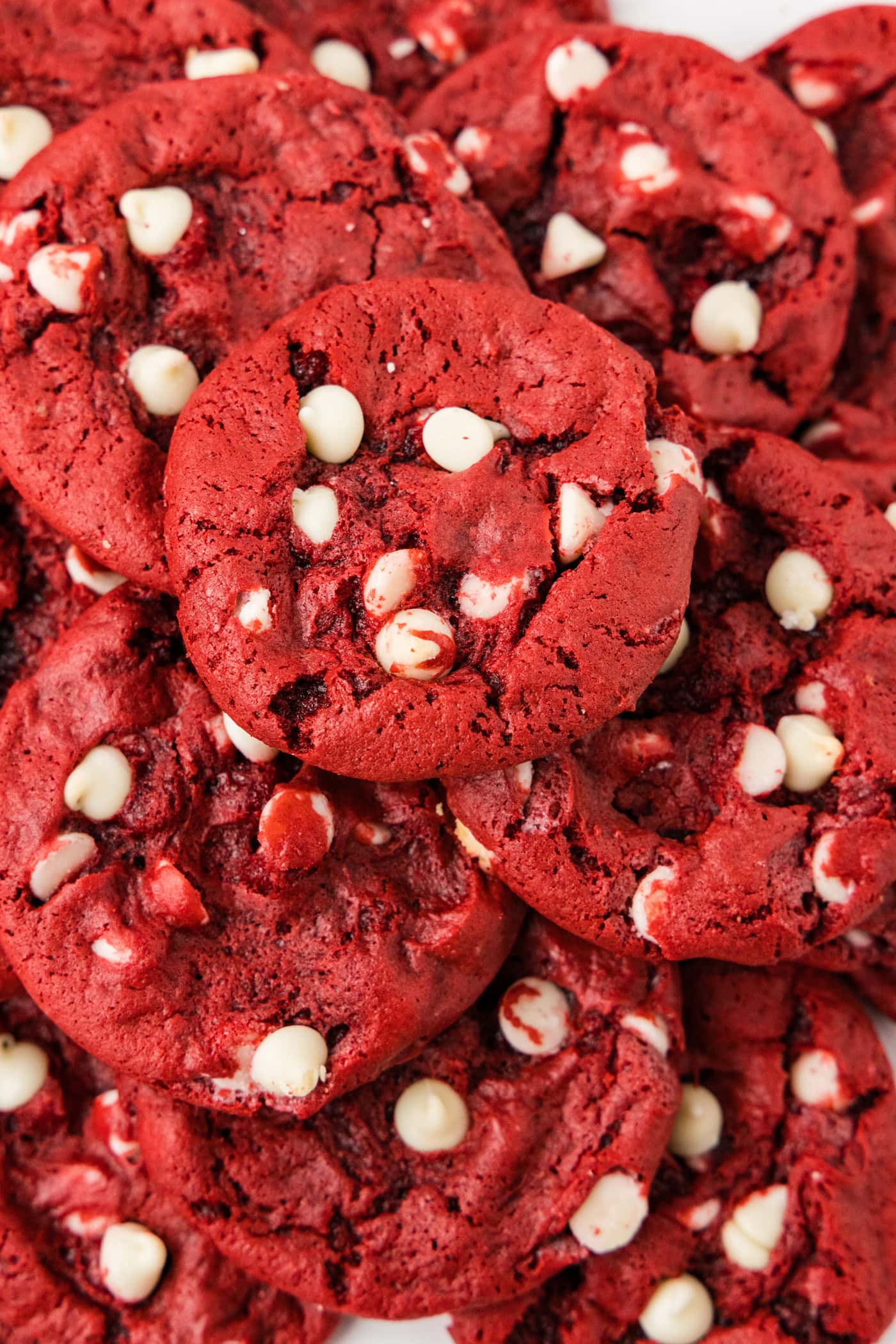 Close up photo of Red Velvet Cake Mix Cookies
