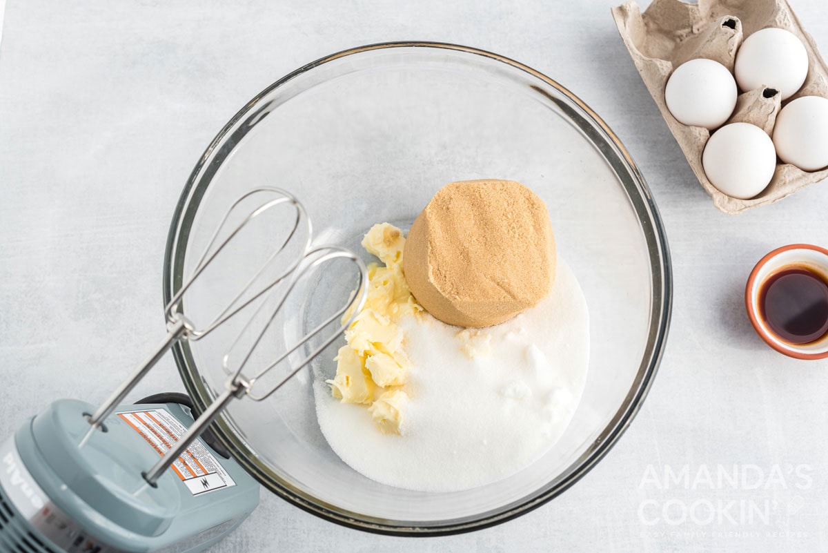 sugar and butter in bowl