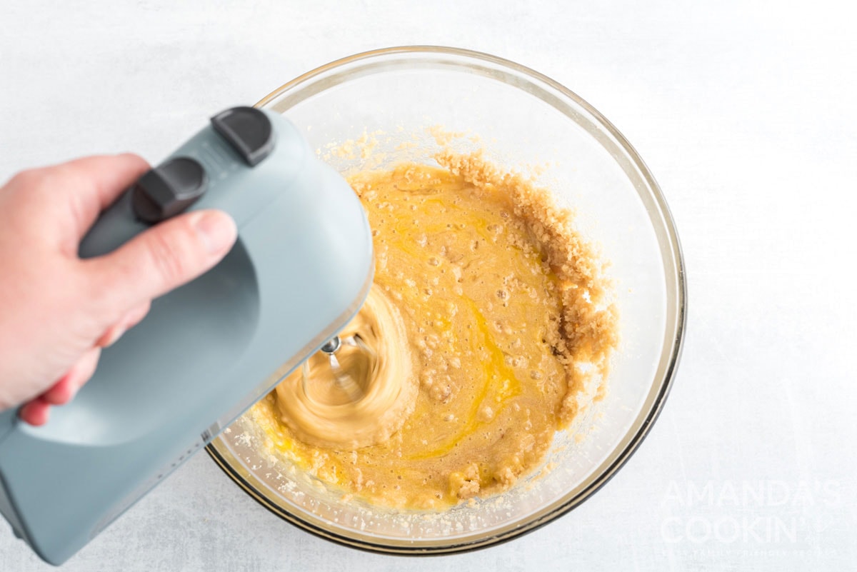 mixing cookie dough