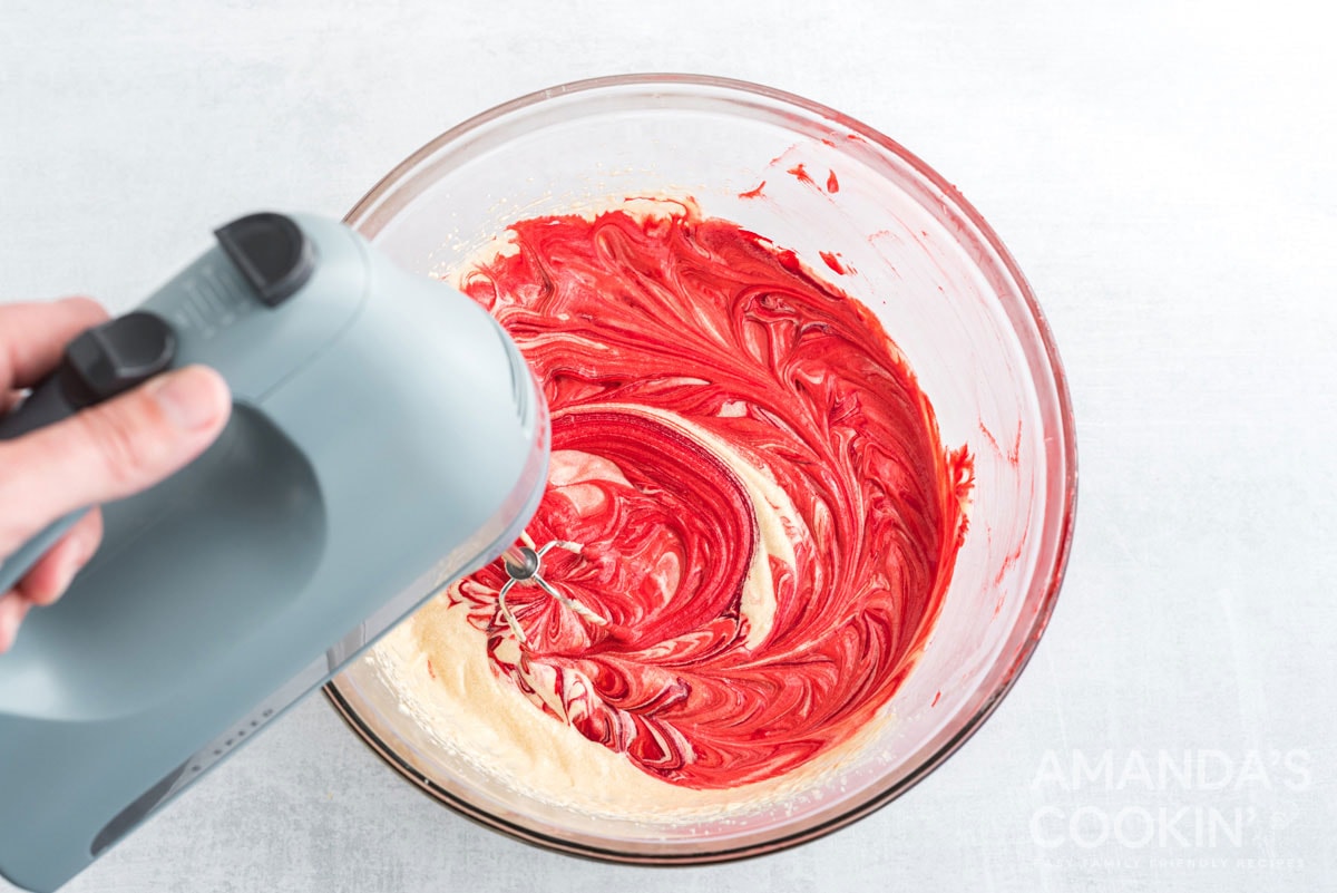 mixing food coloring into dough