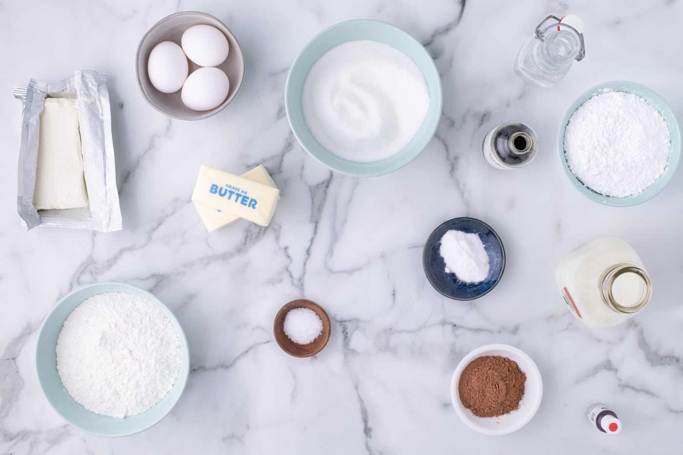 Ingredients for Red Velvet Cupcakes