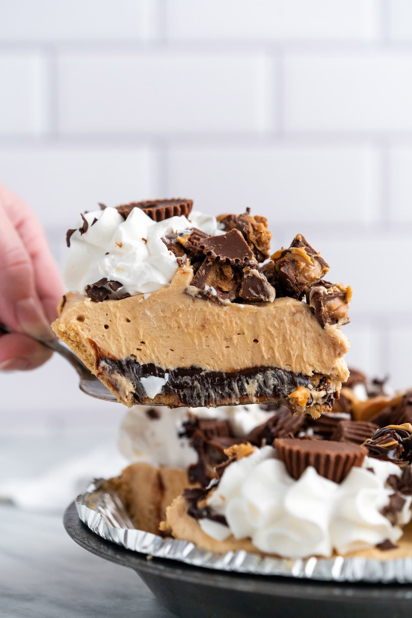 removing a slice of Reeses Pie