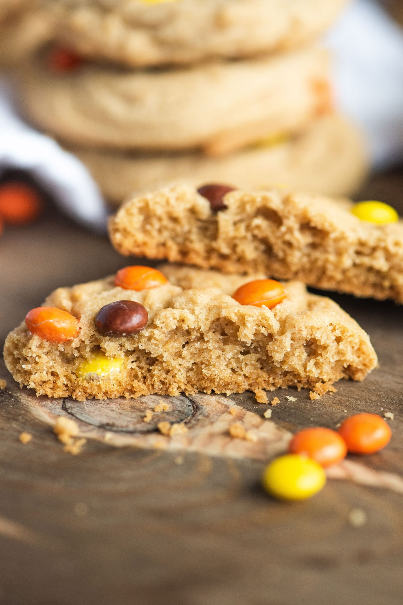 broken Reeses Pieces Cookies
