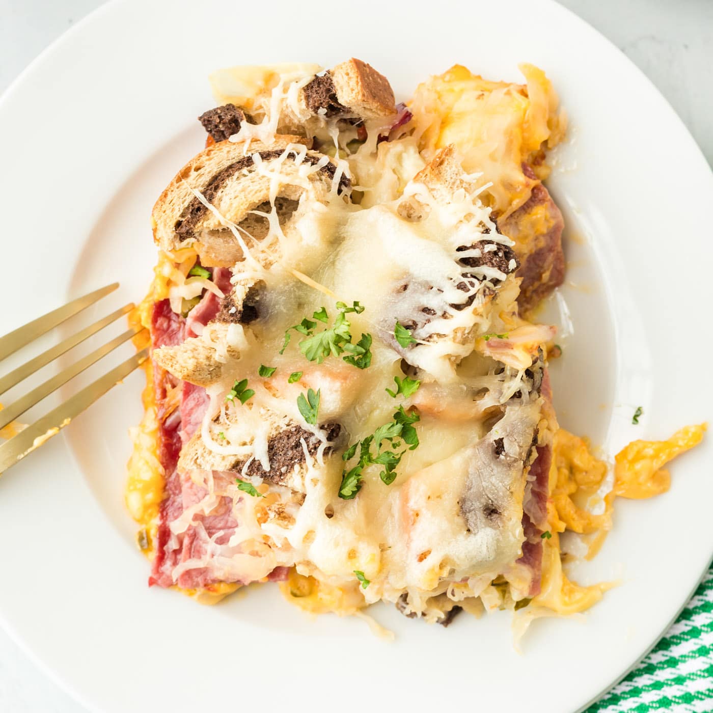 plate of Rueben Casserole