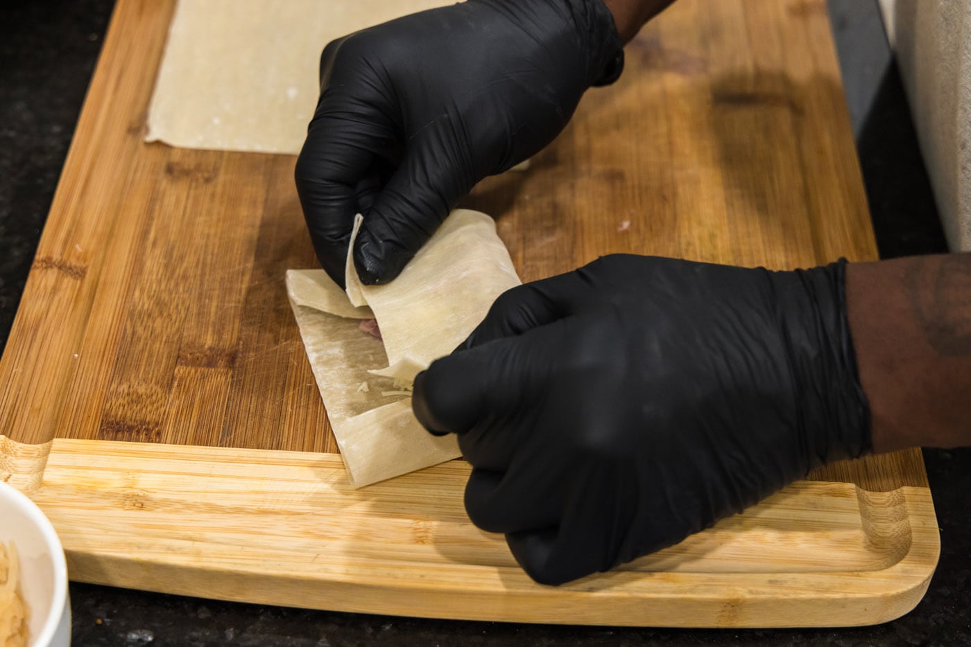folding egg roll wrapper