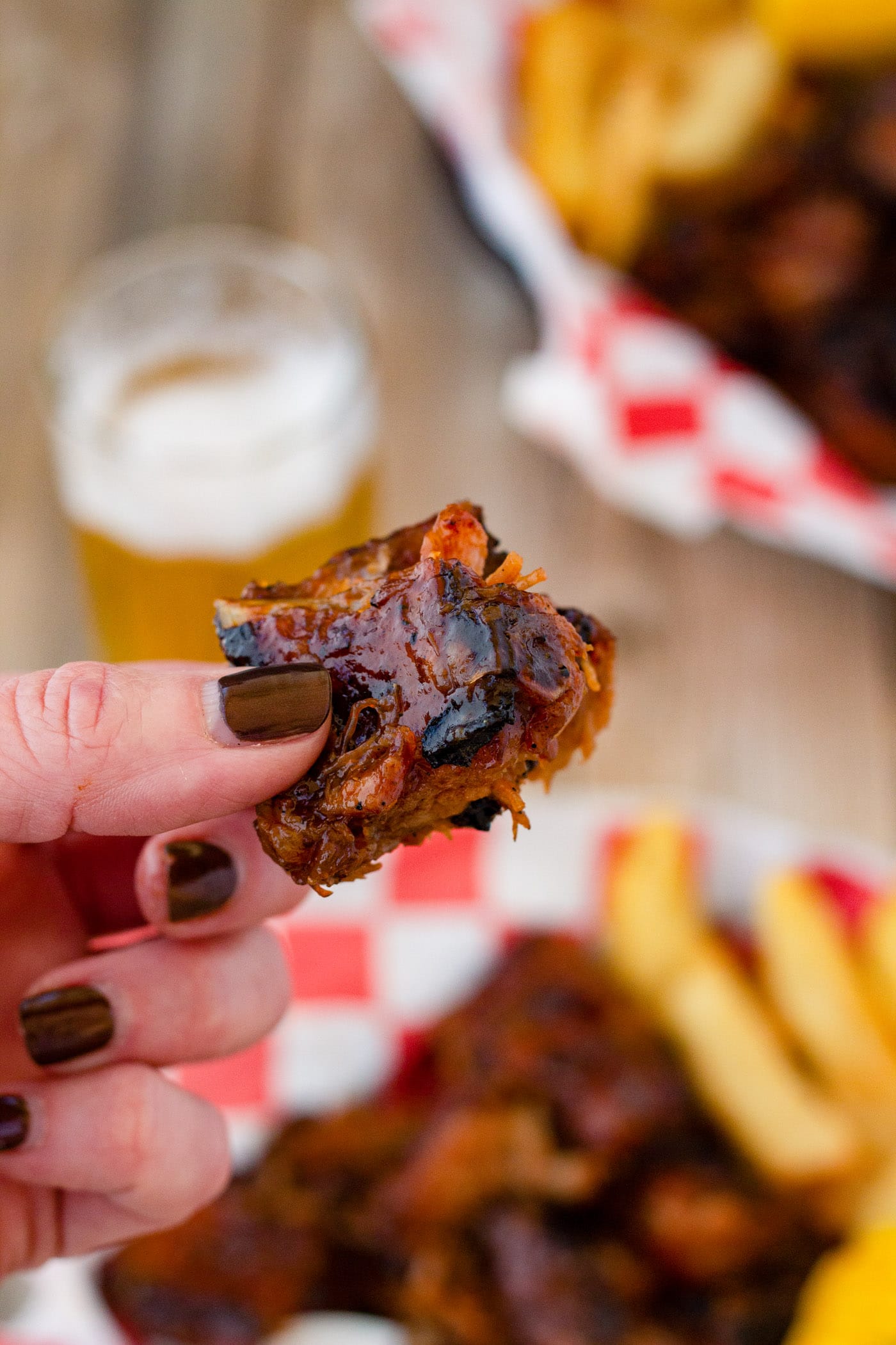 holding a rib tip