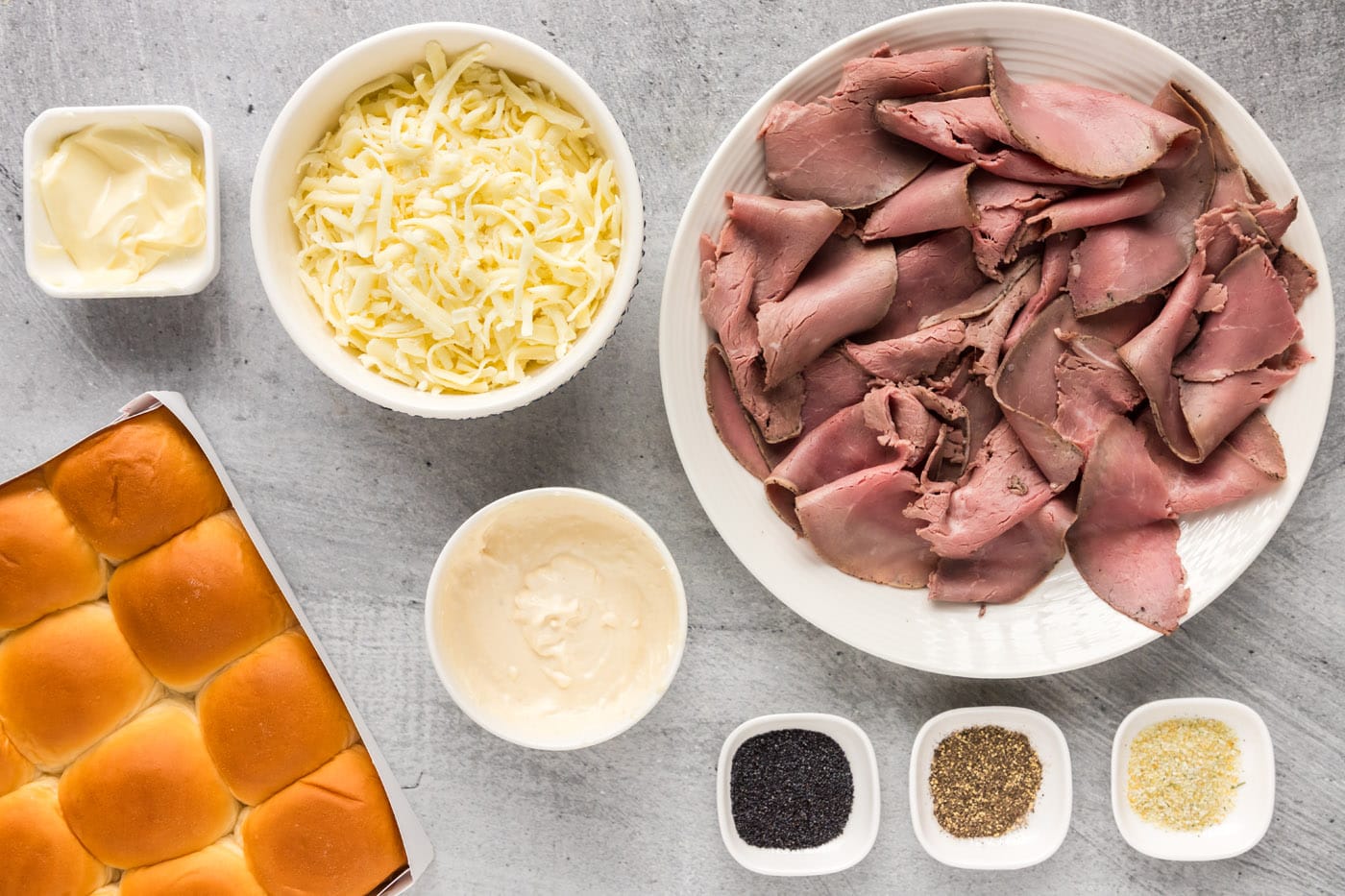 Ingredients for Roast Beef Sliders