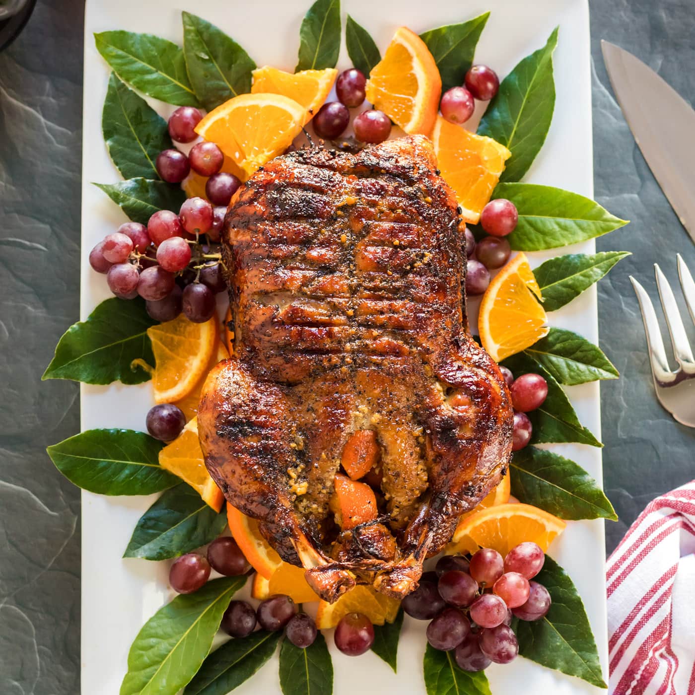Roast Duck on a platter